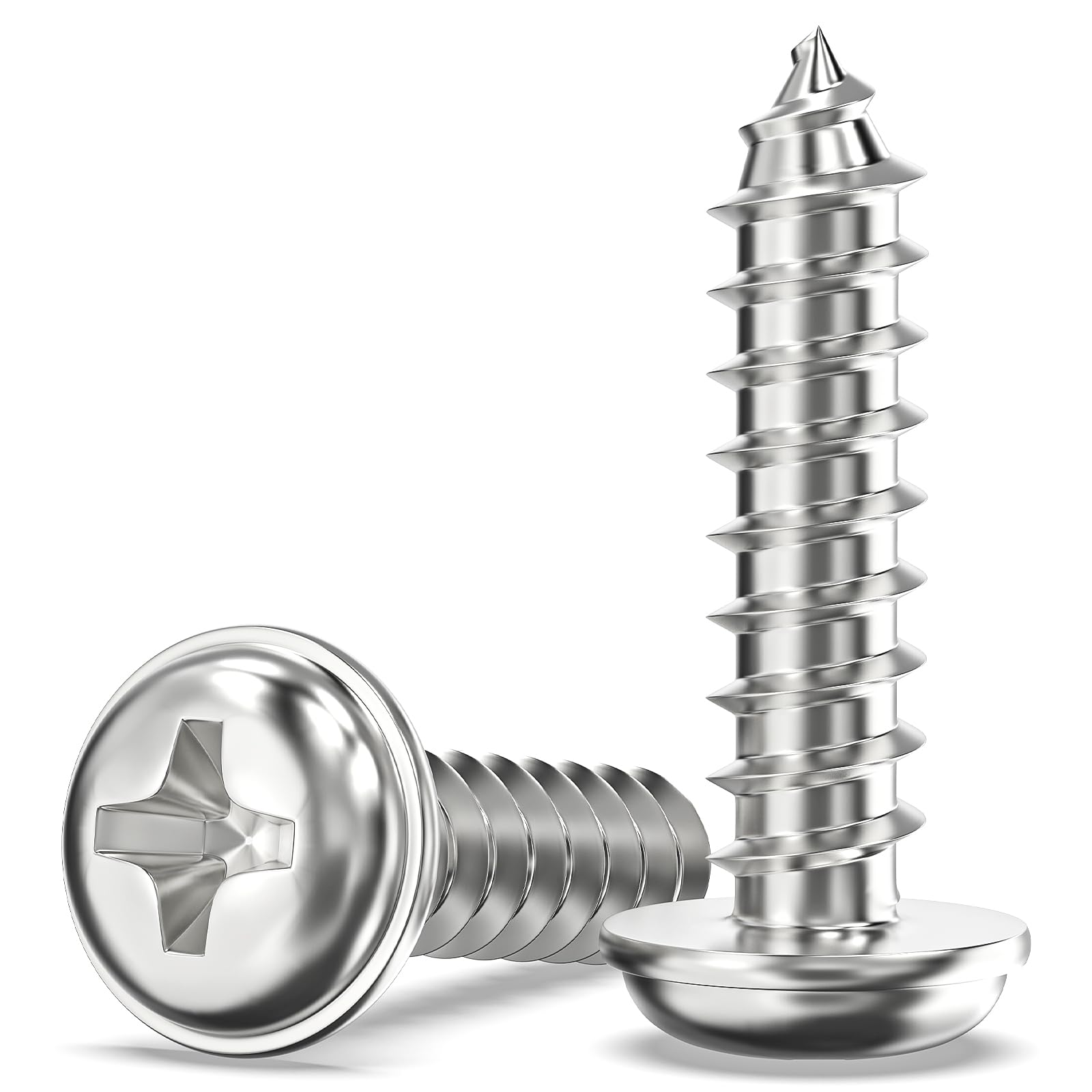 Valorada 50Pcs M5 x 20mm Screws for Wood, Modified Truss Head Self Tapping Screws, Phillips Drive, 304 Stainless Steel