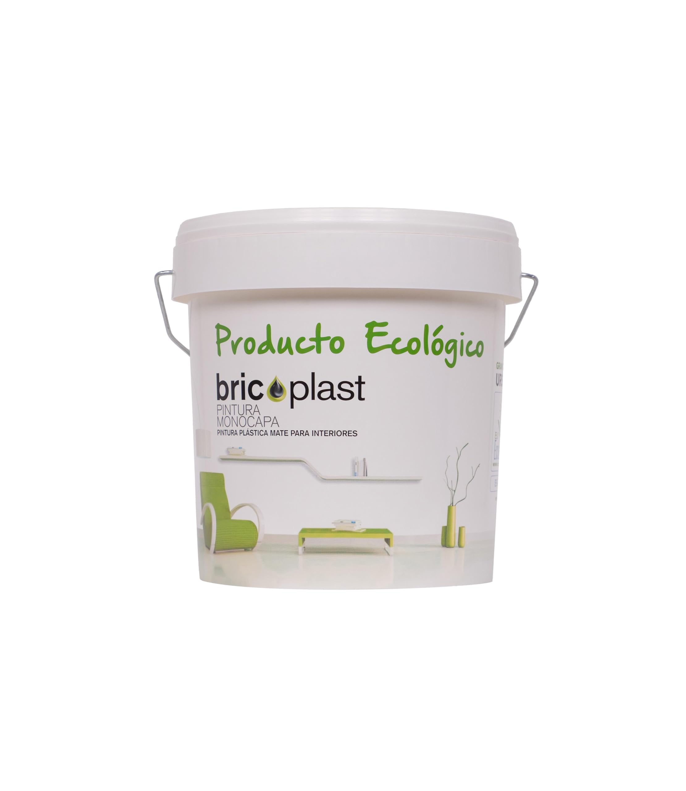 Ursan-Bricoplast Ecológica Interior Sin Olor, de Fácil Aplicación y Sin salpicado-Pintura plástica Color Rosa Palo Acabado Mate para Interiores-4L