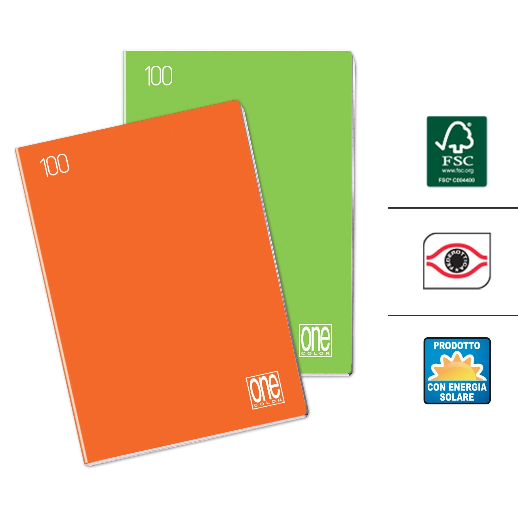 BLASETTI Block Notes One Color Impatto Zero A4, 60 Fogli A Quadretti 5