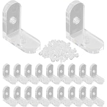 Piutouyar 20 Pack Acrylic L Brackets, Clear L-Shaped Corner Brace Decorative 90 Degree Right Angle Corner Brace Support Shelf Brackets