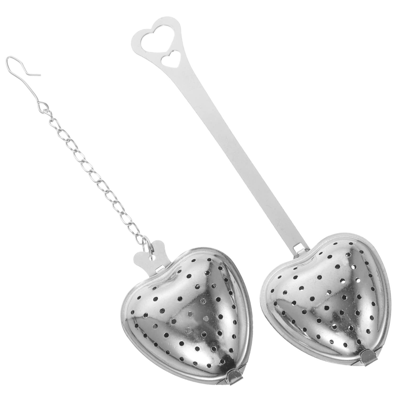 HOLIDYOYO Stainless Steel Heart Tea Strainer Infuser 2 Piece Tea Leaf Strainer Set Easy to Use