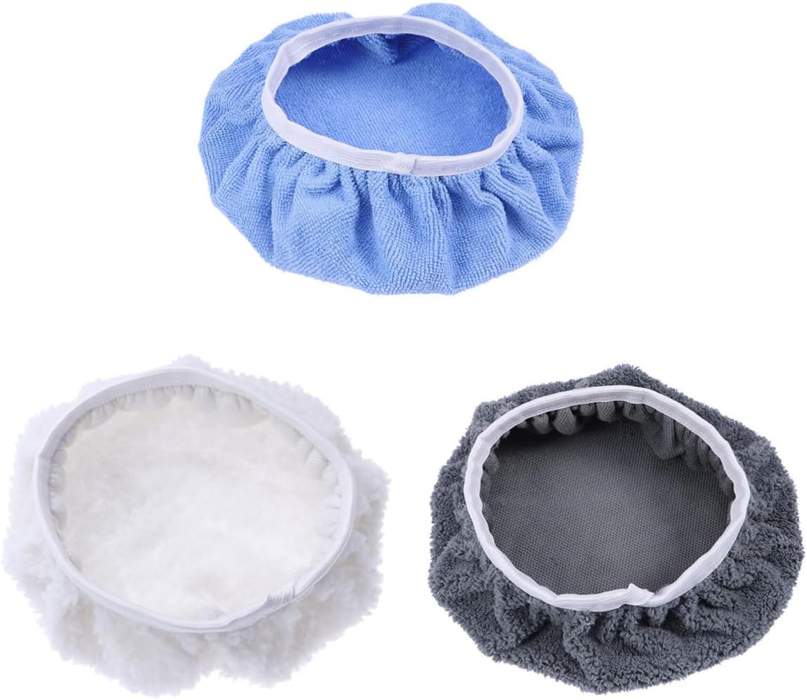 5 Pcs Microfiber Bonnet Wax Applicator for Car Polisher, Blue