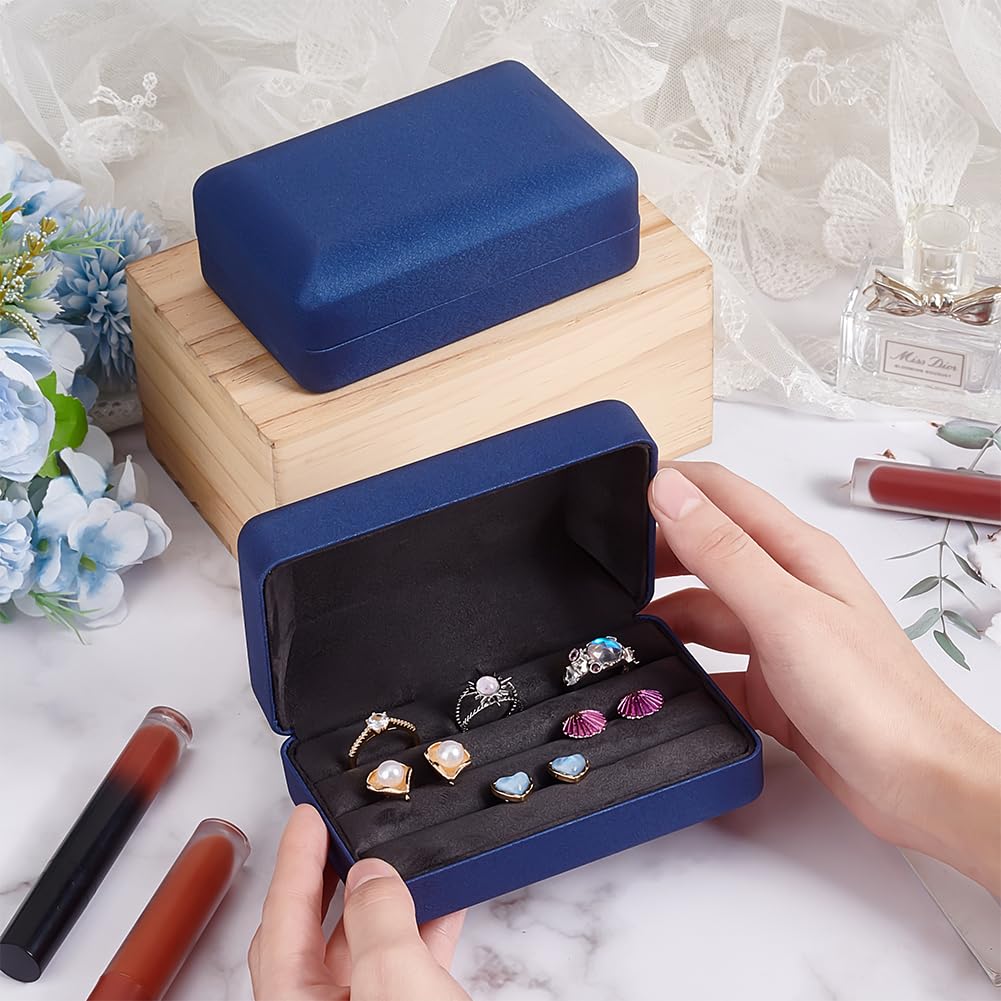 Amazon｜OLYCRAFT 2個 指輪収納ケース ブルー PUレザー 12.5x7