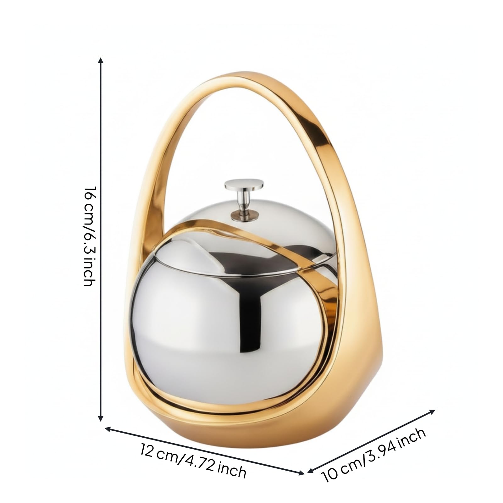 Milageto Cubo de Hielo de Doble Capa Cubitera Recipiente Contenedor Hielera con Estructura de Doble Pared y Tapa Hermética en Acero Inoxidable con Asa Alta