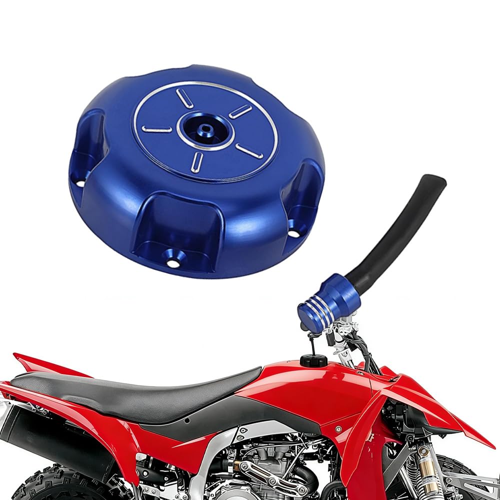 Tappo del serbatoio del gas per moto, tappo del serbatoio del carburante in alluminio con sfiato compatibile con Yamaha YFZ450 2004-2009/2012-2013, YFZ450R 2009-2025, YFZ450X 2009-2011 (blu)