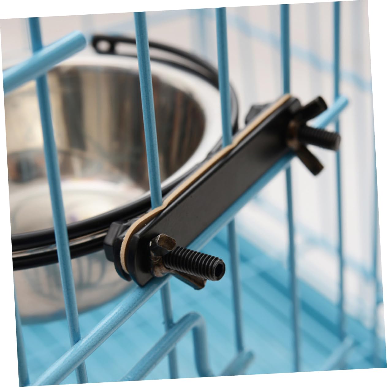 Mikikit Stainless Steel Pet Bowl Hanging Cage Cats Rabbits Birds Easy to Clean Safe Convenient Feeding for Pets