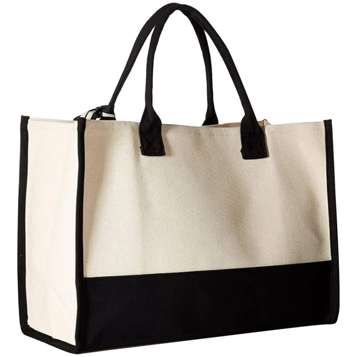 Baluue Borsa Tote Grande in Tela Canvas Grande Capacità e Design Semplice, Resistente alla Moda, per Shopping e Ufficio