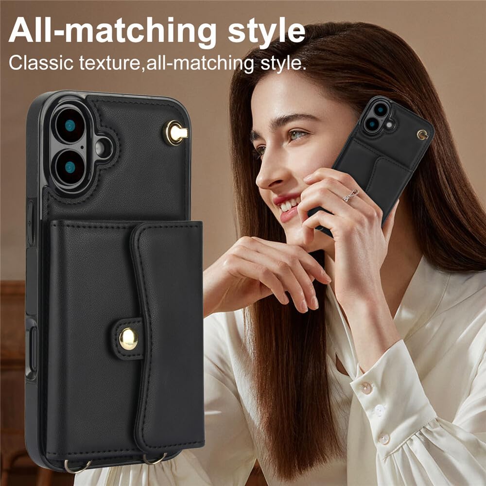 Generic - Funda con tapa para iPhone Xs 2018 (color azul con correa para hombro)