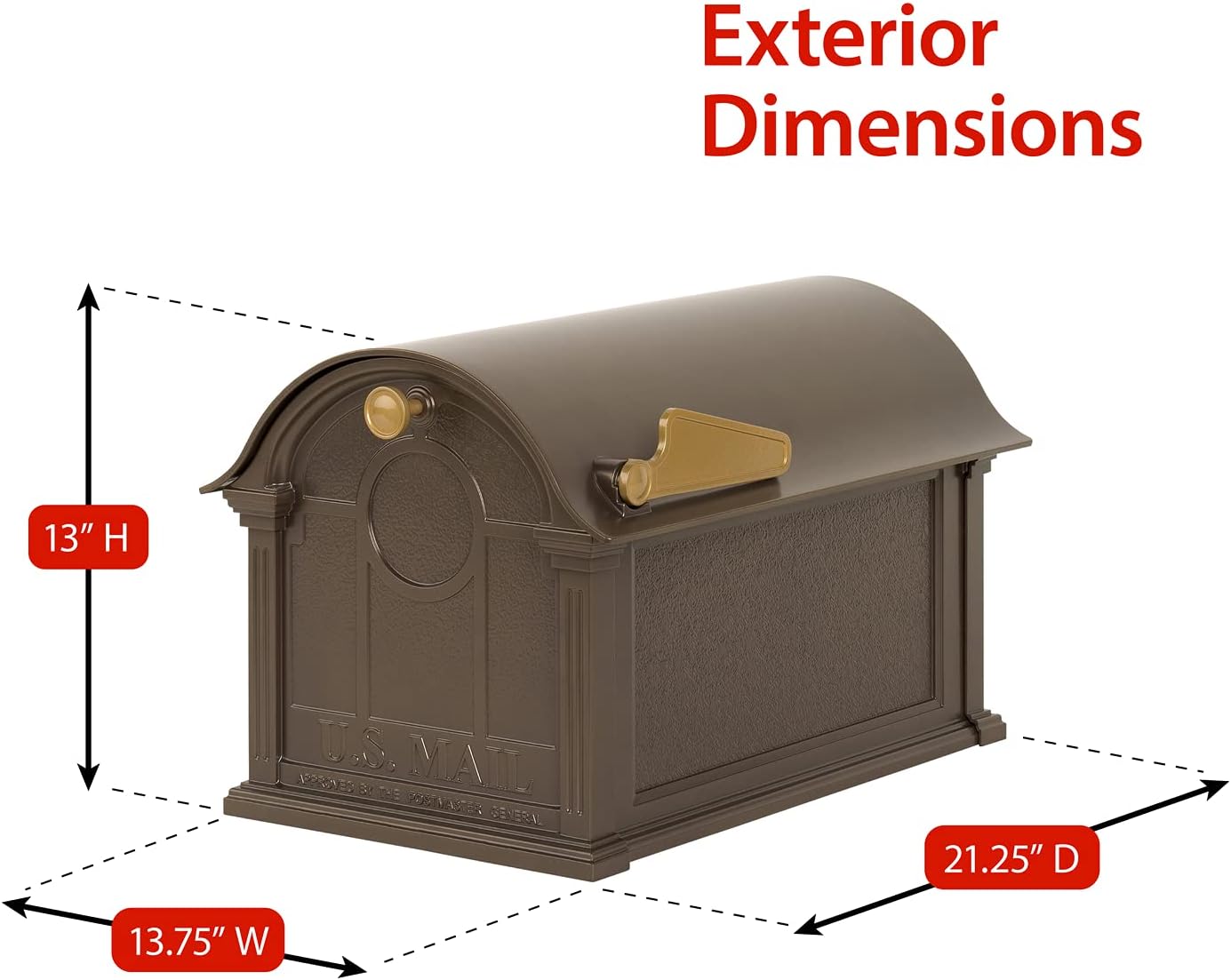 Whitehall Balmoral Mailbox - French Bronze, Extra Large