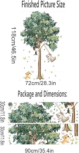 Miniatura 5 de Calcomanías de pared para dormitorio, gato y árbol para sala de estar
