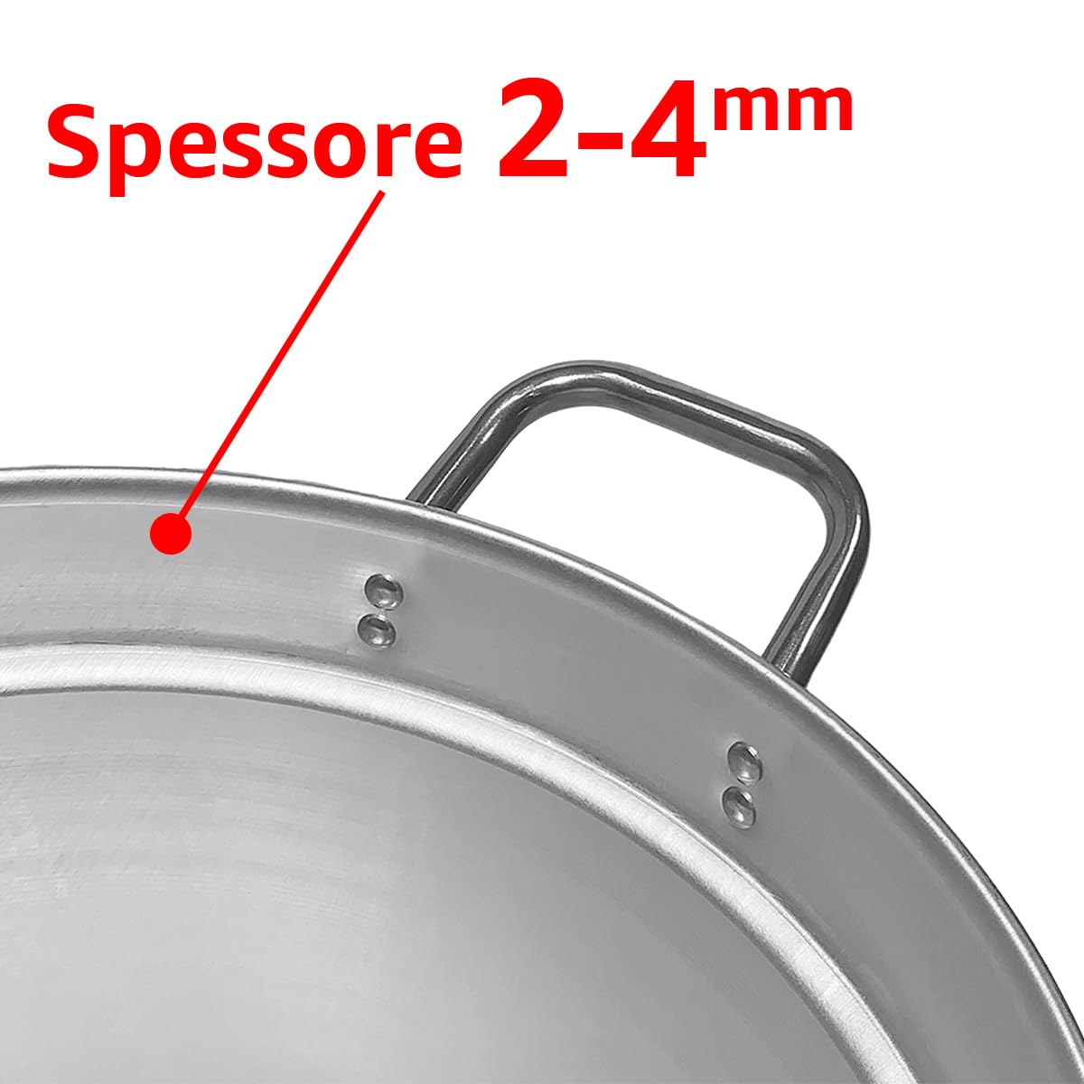 Sicignano | Caldaia Ø 52 x 30h cm in Alluminio 99,5% Capacità 33L – Manici in Acciaio, Spessore 2-4 mm – Made in Italy, Ideale per Cotture Professionali e Ristorazione