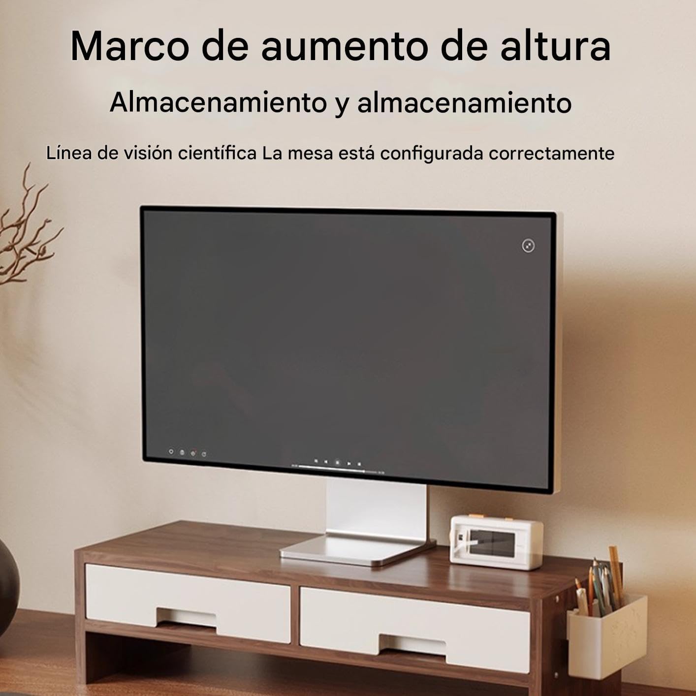 Soporte Elevador Monitor Escritorio Organizador De Soporte Para Extensión