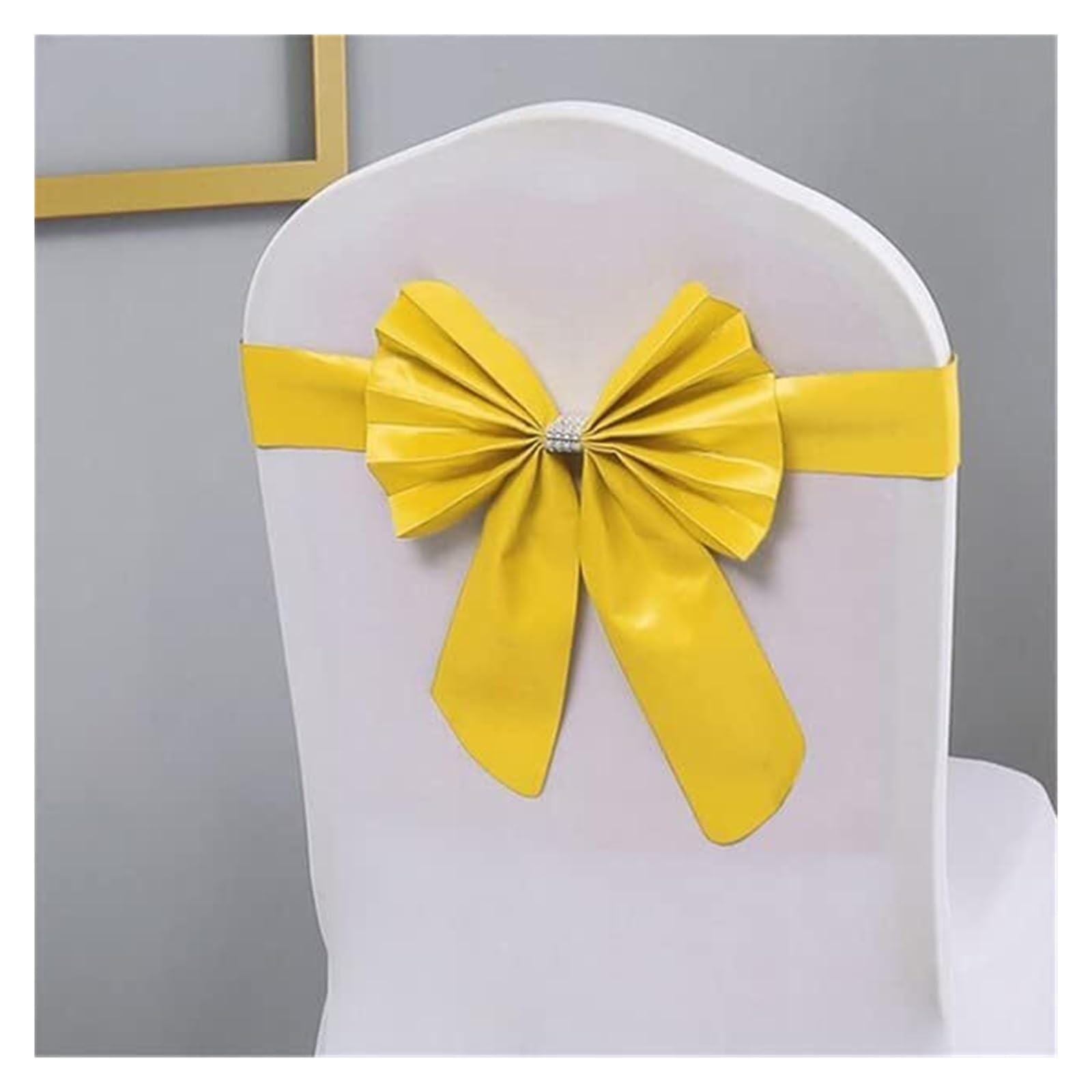 REcsdza chair sashes, Personalized Wedding Chair Sash with Bride & Groom Name Bow Band With Slider Buckle Custom(Unique Colour)