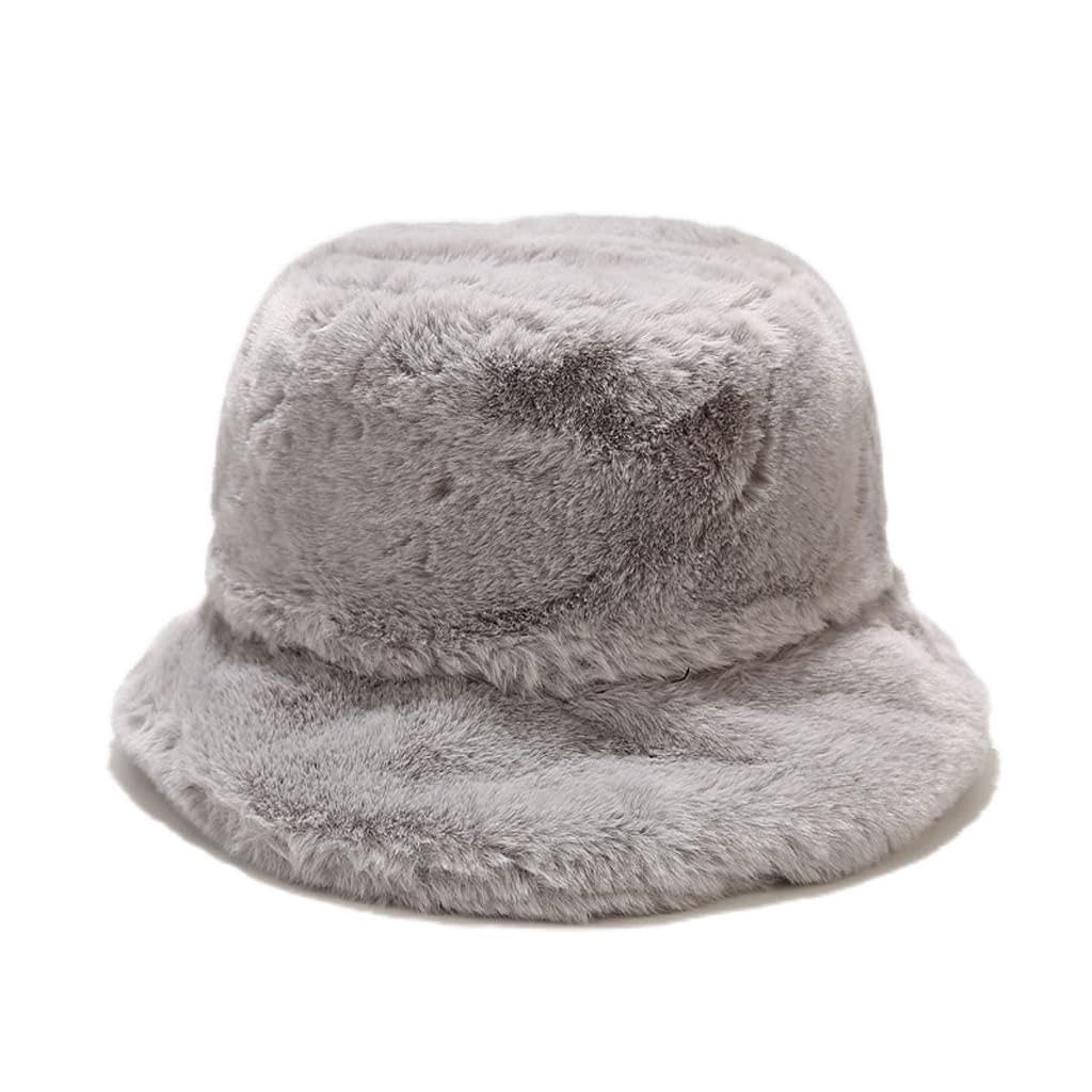 czapka zimowa, Jesienno-zimowy ciepły kapelusz typu bucket dla kobiet ze