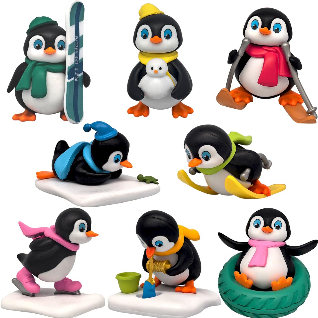 Mini Penguins Figure Cute Penguins Ornaments for Garden Cake Decor 8 Pcs