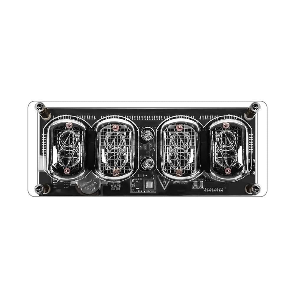 IN-12 Nixie Reloj de tubo de 4 dígitos LED retro digital con alimentación USB, para dormitorio, sala de estar, guardería, decoración, estilo B con tubo