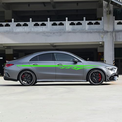 Miniatura 3 de RUIANTE Calcomanías y calcomanías universales con diseño de rayas, diseño de llama para carrocería de automóvil, cintura de puerta lateral (2