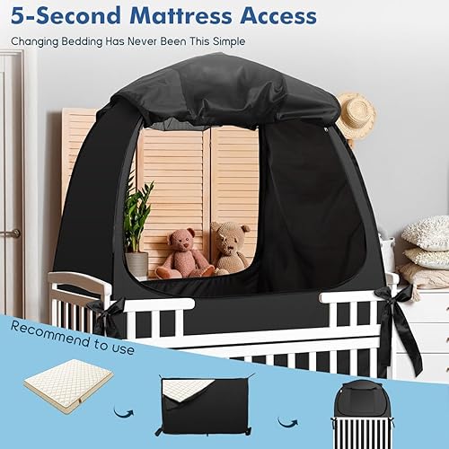 Miniatura 3 de Funda para cuna para evitar que el bebé salga, tienda de campaña para cuna con marco resistente, malla suave y red transpirable para cuna, tienda de