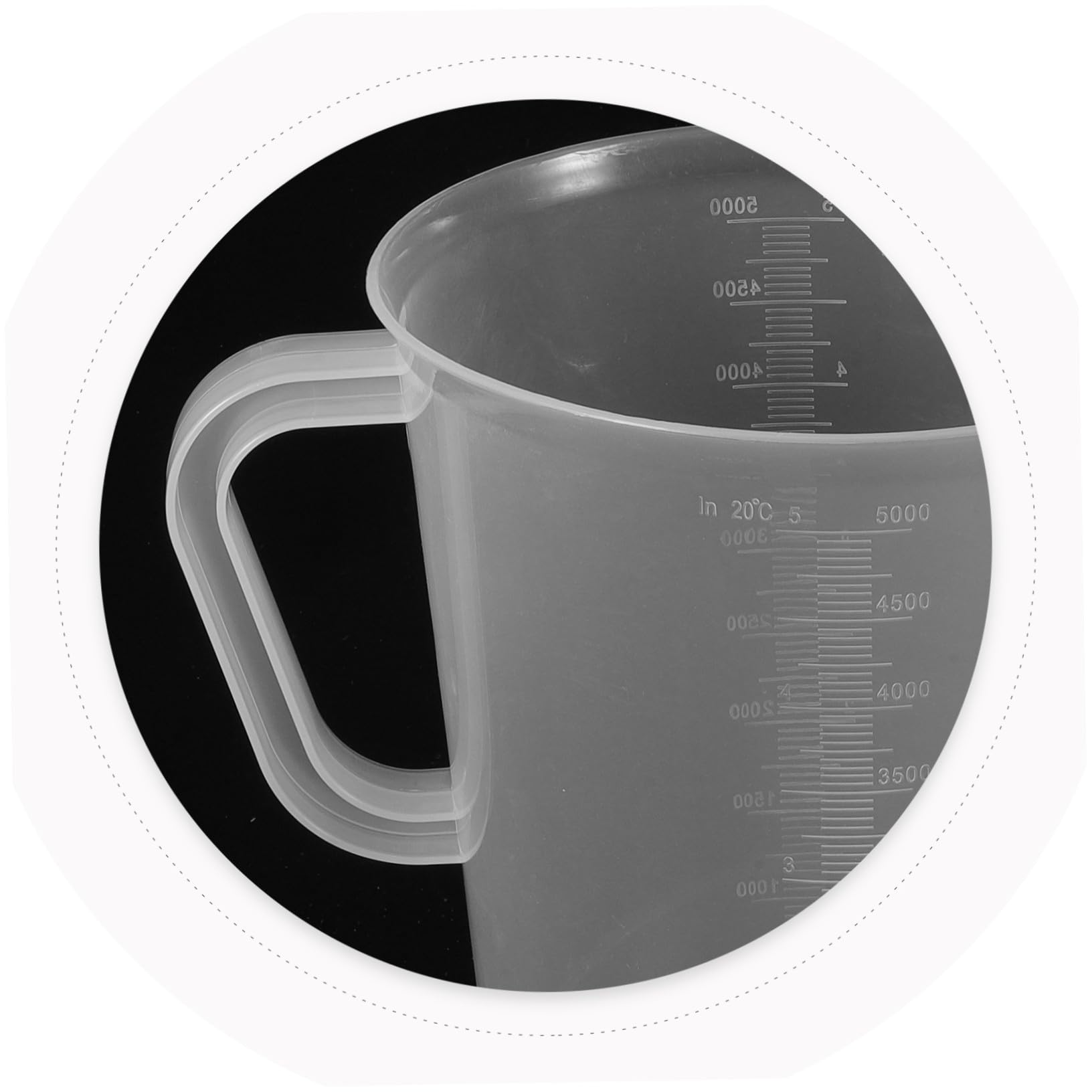 Gatuida Brocca Graduata 5000ml in Plastica Trasparente Manico, Misurino da Cucina Durevole e Resistente al Calore, Tazza Misuratrice Multifunzionale per Uso Domestico e Professionale