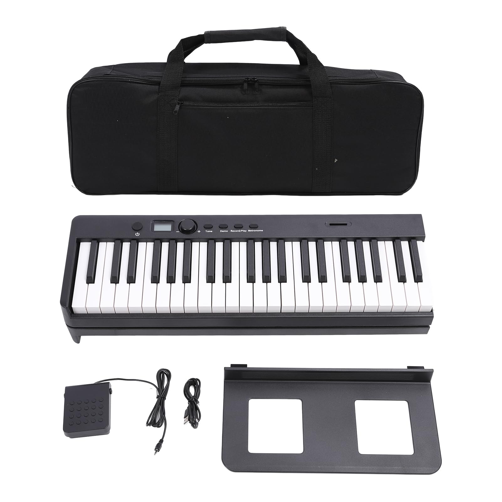 Piano plegable, material de policarbonato premium, 88 teclas, teclado electrónico, portátil para principiantes, con pedal de pie, bolsa de viaje, para uso en interiores y exteriores