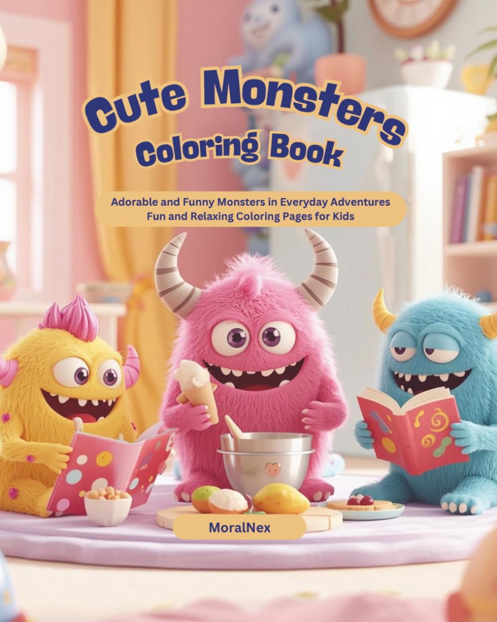Cute Monsters Coloring Book for Kids: 40+ Adorable and Funny Monsters in Everyday Adventures | Easy and Fun Coloring Pages for Kids Ages 4–8