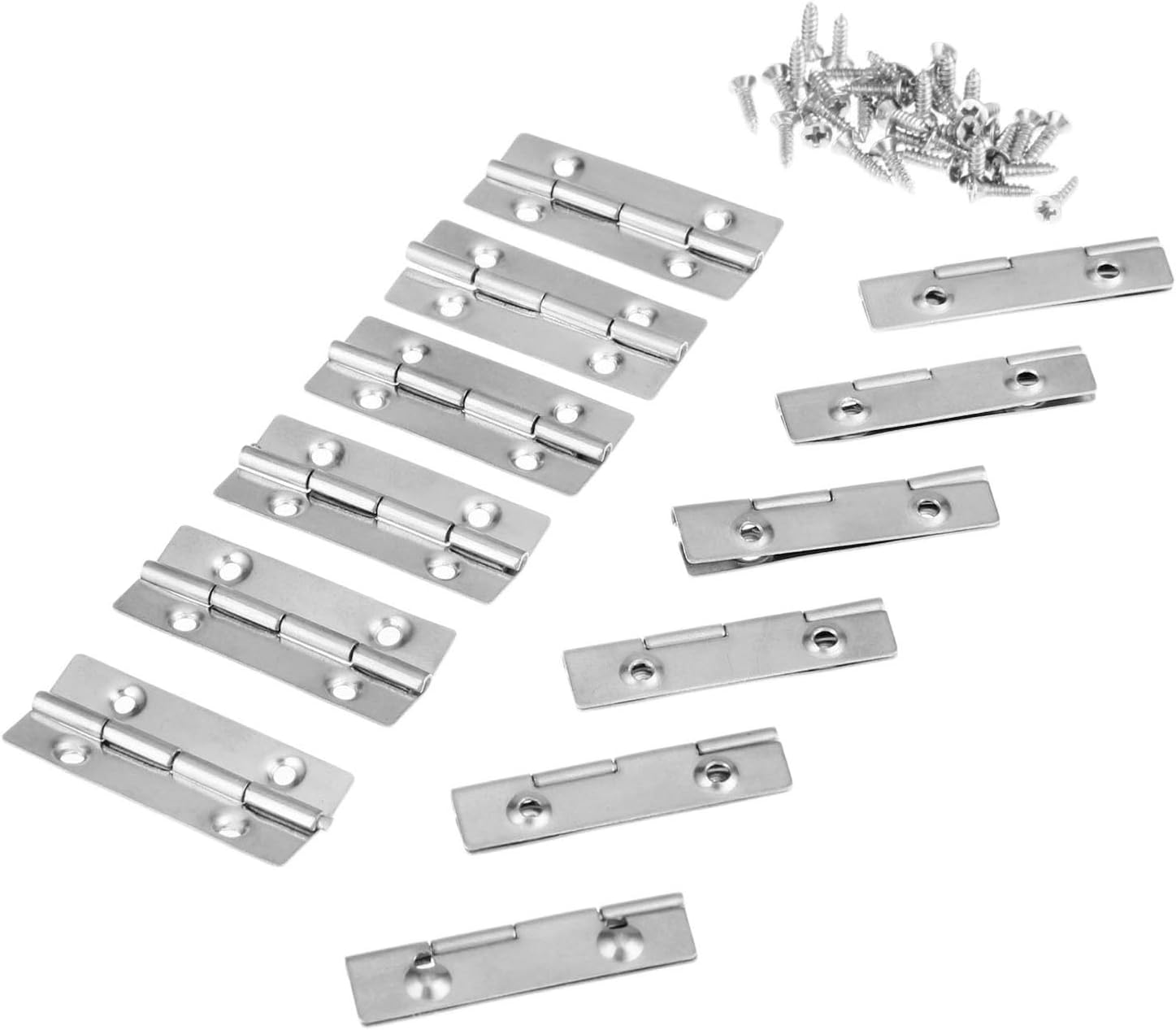 12PCS 15 * 35mm Mini Cabinet Drawer Butt Hinge for Furniture Kitchen Window Door Small Hinge with Screws Furniture Fittings