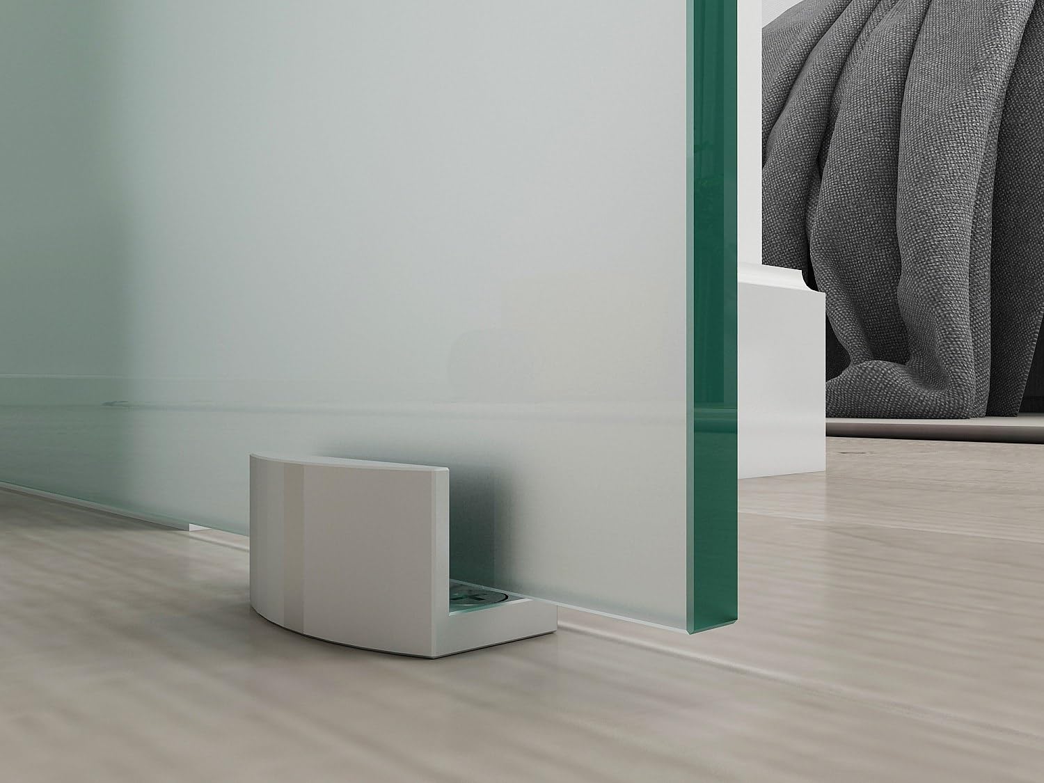 Porta scorrevole a Applique Heidi - H205 x L93 cm - Vetro temperato