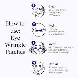 Wrinkles Schminkles Under Eye Wrinkle Patches | Smooth Eye Wrinkles, Crows Feet & Dark Circles Overnight | 6 Pairs Reusable Medical Grade Silicone Patches