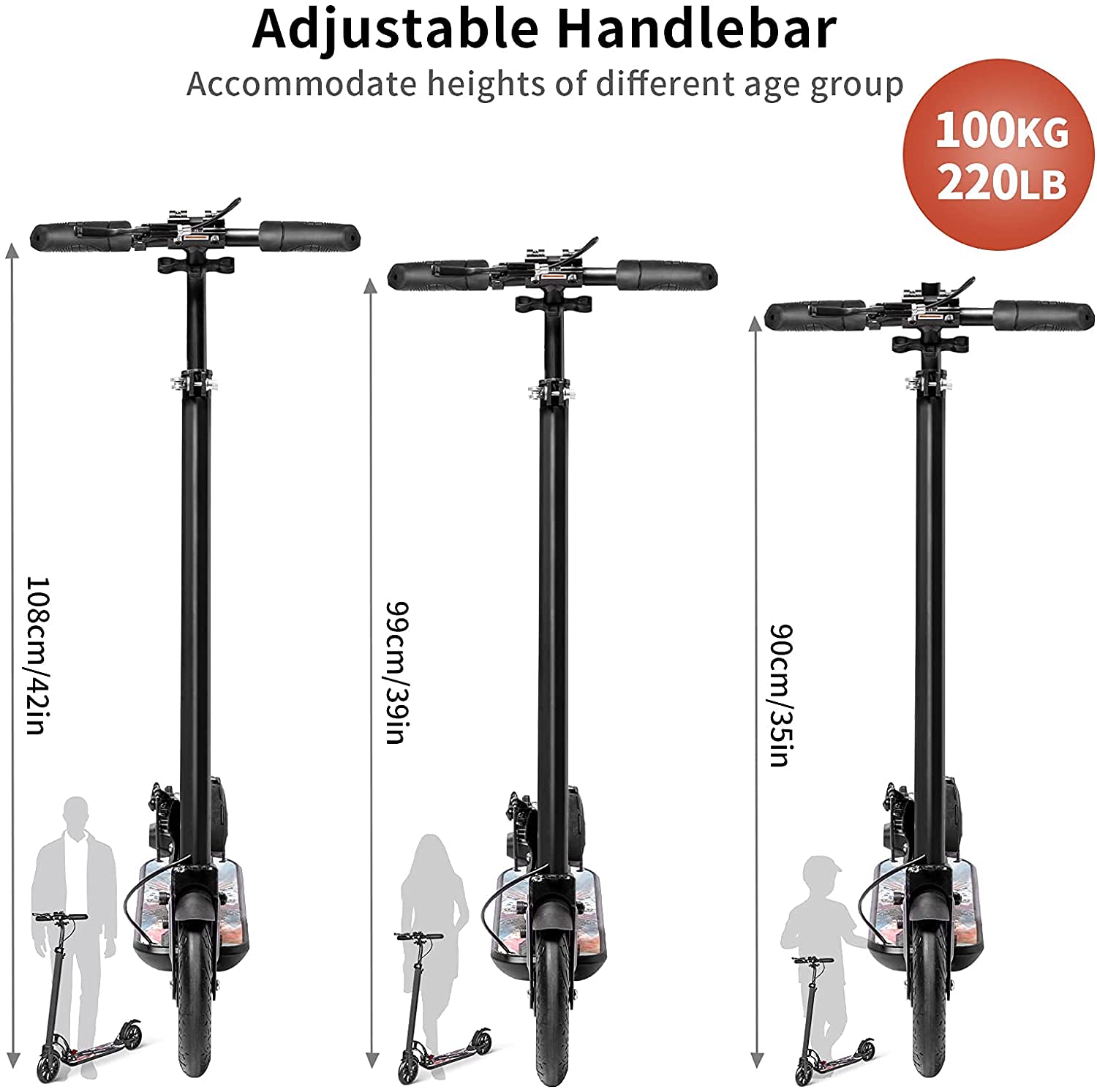 Monopattino Besrey Pieghevole Per Adulti E Bambini - Ruote Grandi 8", Doppia Sospensione, Regolabile - Foto 12