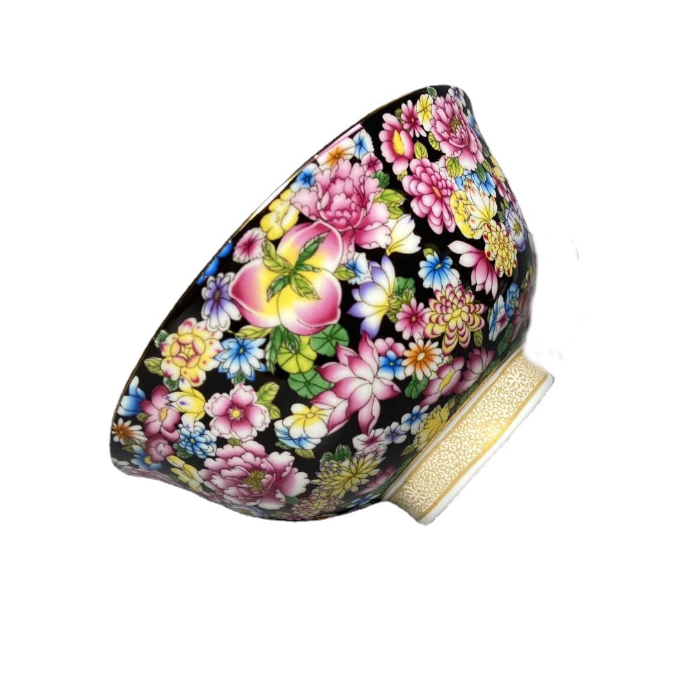 Porcelana antigua Qing cubeta rosa de 14 cm con decorativo de mil flores XIALON