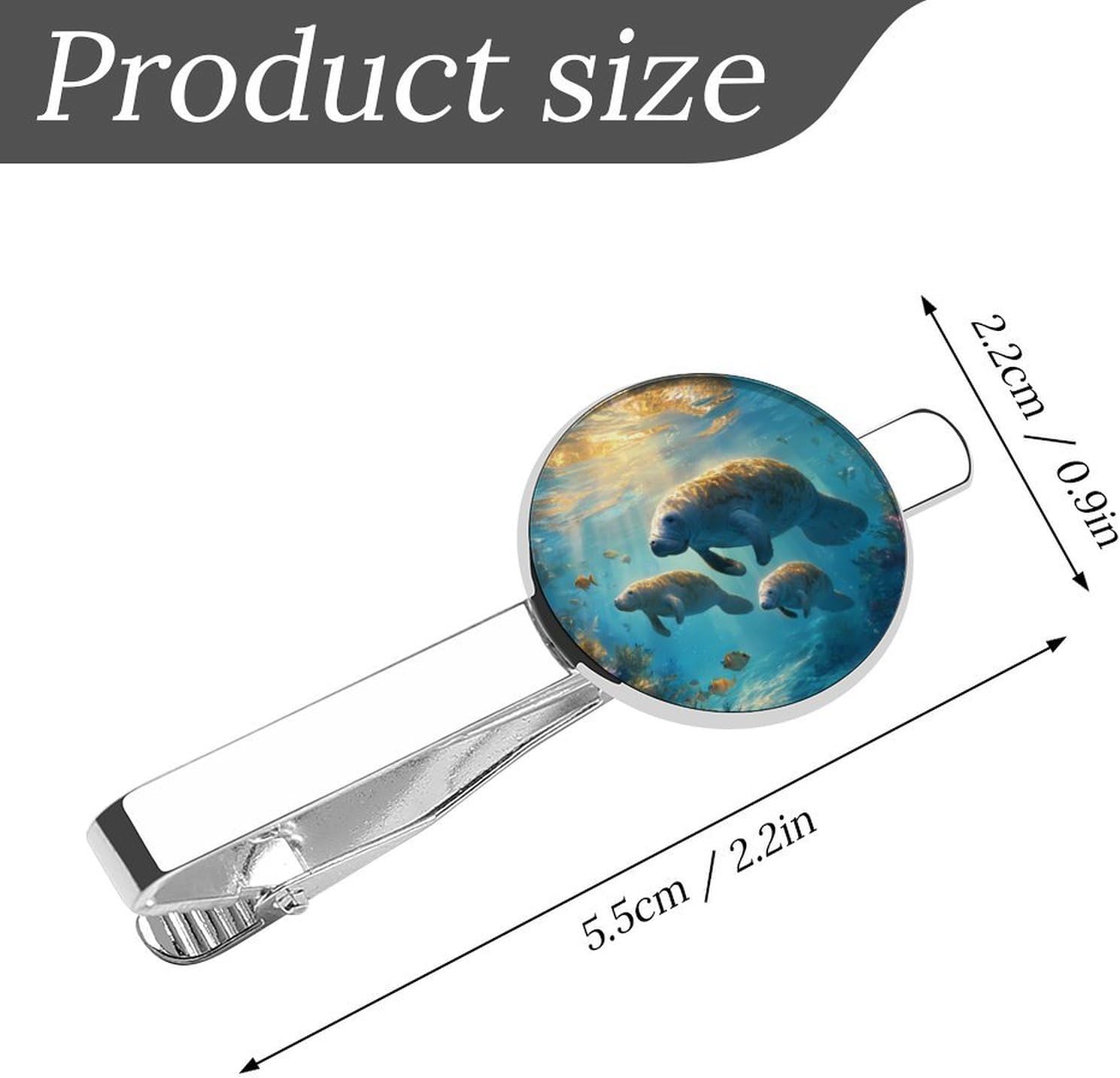 Ocean Manatee Tie Clip Fashion Jewelry Necktie Pin for Wedding Busiess Office Accessories