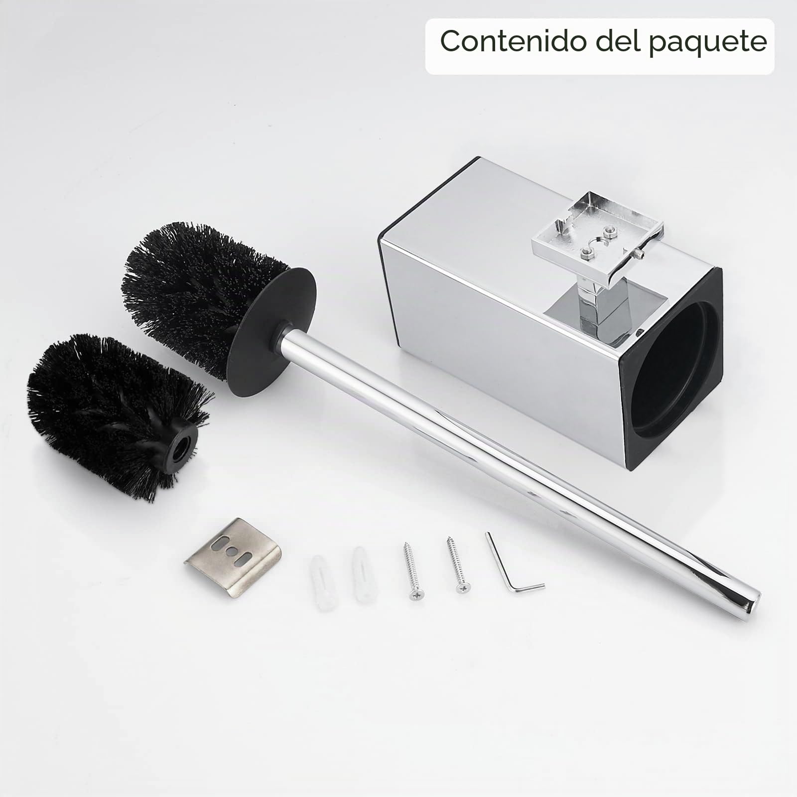 BGL Soporte Cuadrado para escobilla de Inodoro de Acero Inoxidable 304 (Cromo)