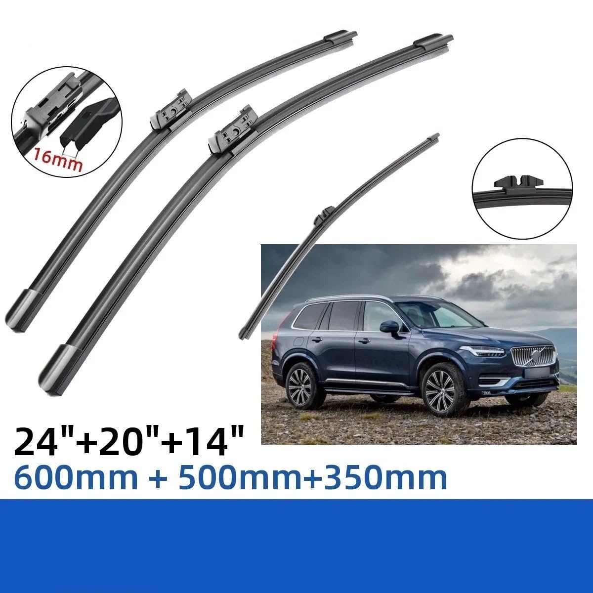 Escobilla Coche Para Volvo Para XC90 MK2 2016-2020 Escobillas Limpiaparabrisas Delanteras Y Traseras Accesorios Para Cortador Ventana Parabrisas
