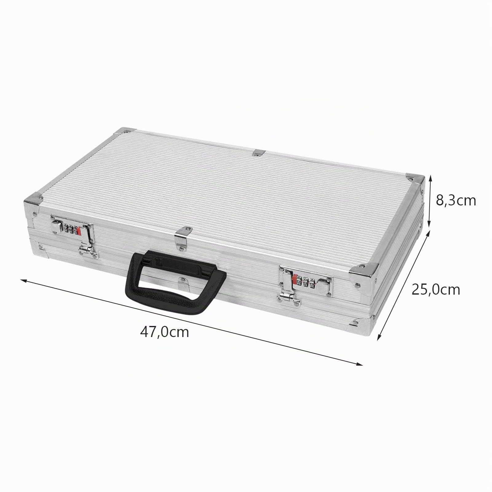 GOPLUS Valise à Pistolet en Aluminium avec 2 Serrure à Combinaison, Coffre à Fusil, Valise de Rangement Sécurisée et Solide, Malette Pistolet pour Arme, Argent