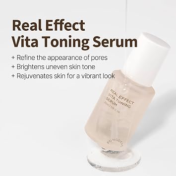 PONGDANG Real Effect Vita Toning Serum (1.01fl.oz) | Brightening Uneven Skin Tone, Refined Pores | Daily Blackheads, Pore Care with White Truffle & Niacinamide | Korean Skin Care