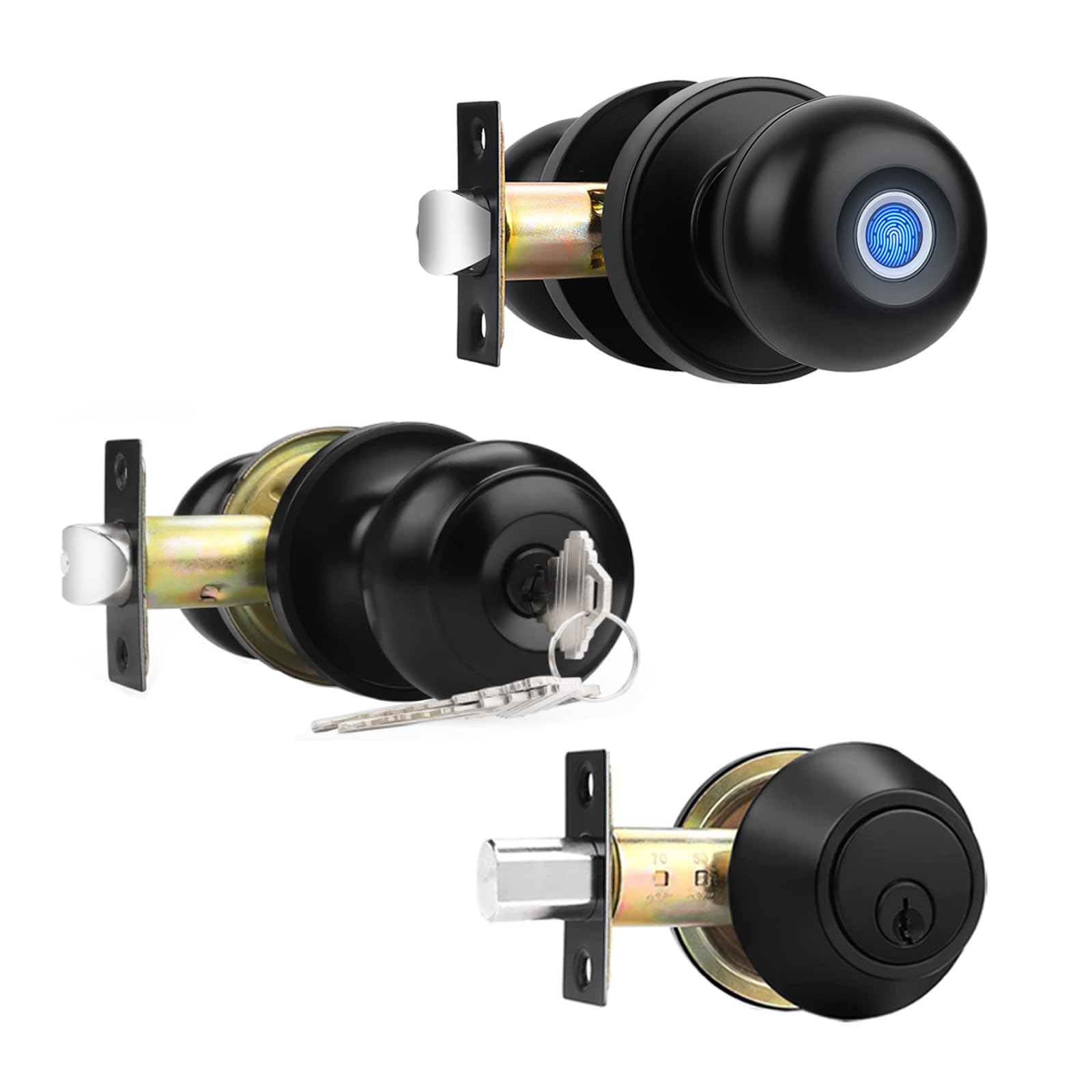 Probrico 1Pack Entry Door Knob Set and Smart Door Knob