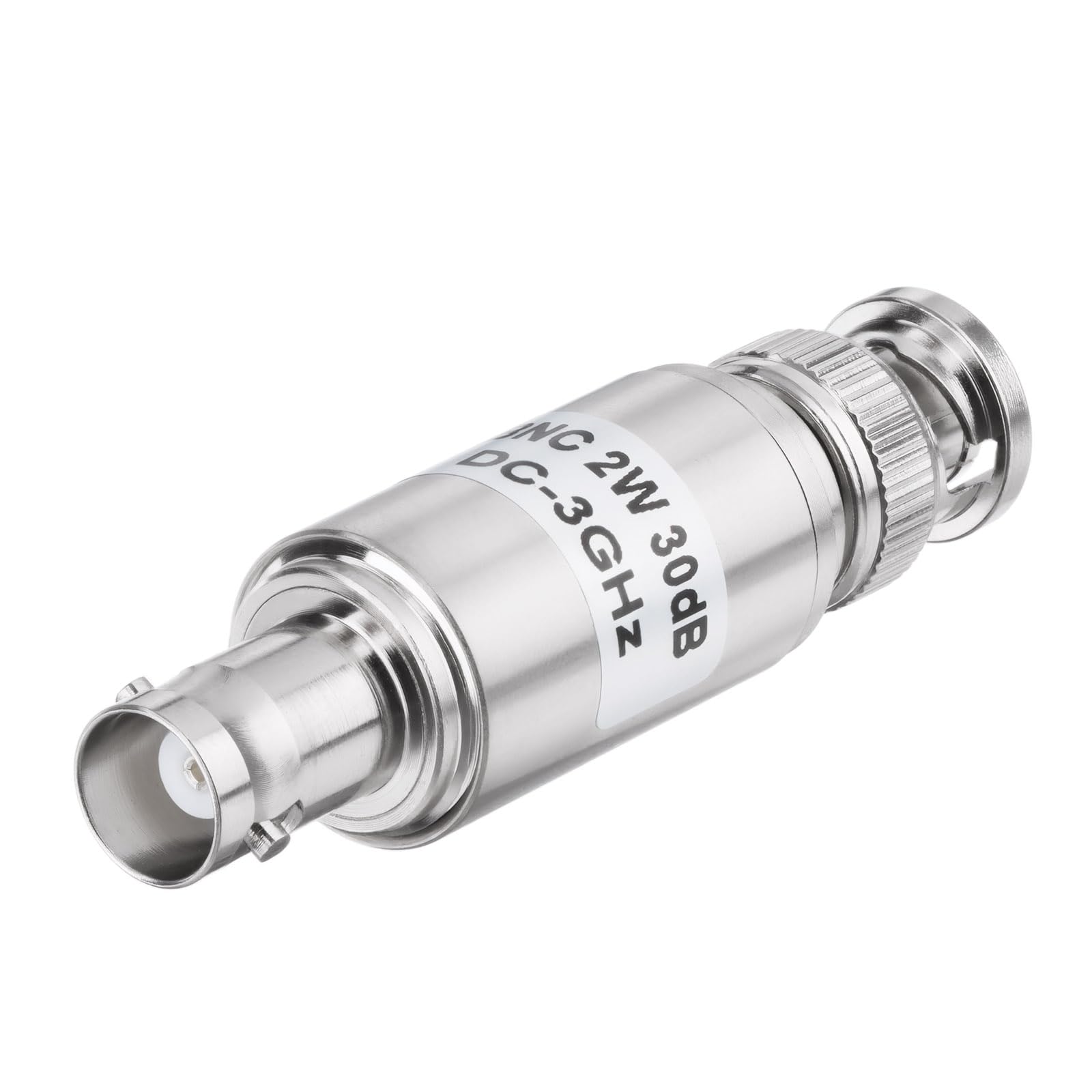 Bingfu Atténuateur RF Coaxial de Précision 1-30dB ±0.5dB, BNC Mâle vers Femelle, 50Ω, DC-3GHz,2W, pour Tests de Signal