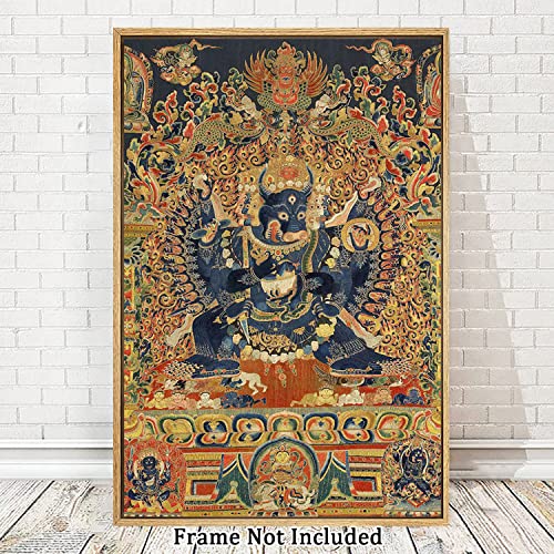 Eorntdy Canvas Wall Art Unframe Tibetan Buddhist Pictures Painting Canvas Paintings Buddhist Wall Art For Living Room Bathrooms Home Modern Office Decor Canvas Art Wall Decor 12X18Inch #TOP6