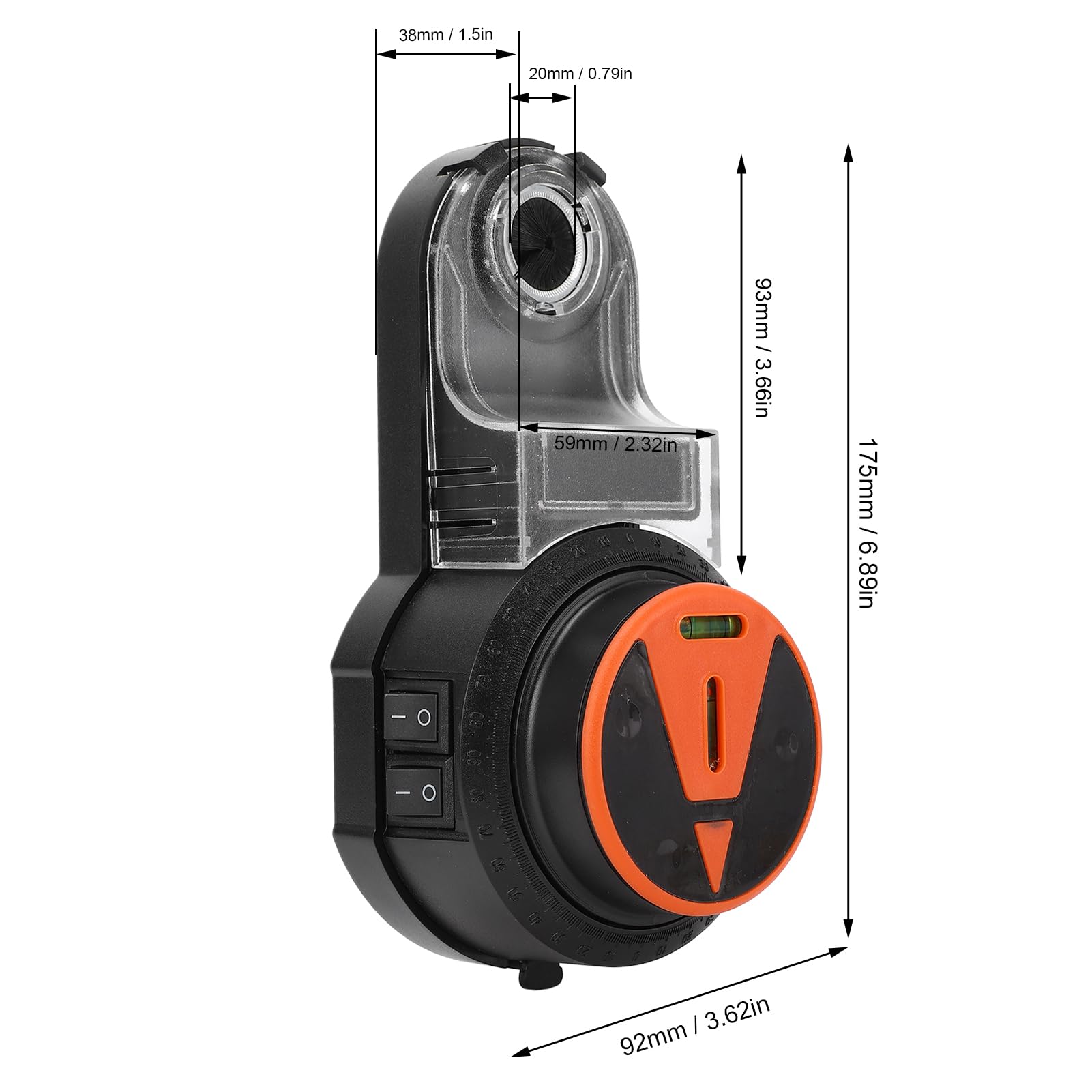 Aspiratore per Trapano, 2 in 1 Accessorio per Raccolta Polvere per Trapano con Livella, Aspiratore per Trapano Elettrico Girevole a 360° per Costruzione, Appendere, Pittura