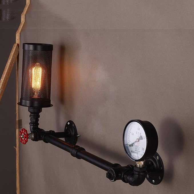 NZDY Industriële IJzeren Wandlampen Vintage Creatieve Persoonlijkheid Waterslang Wandkandelaar E27 Basis Wandlamp Verlichting Voor Bar Cafe Restaurant Eetkamer Woonkamer Pub Wandverlichting photo 3