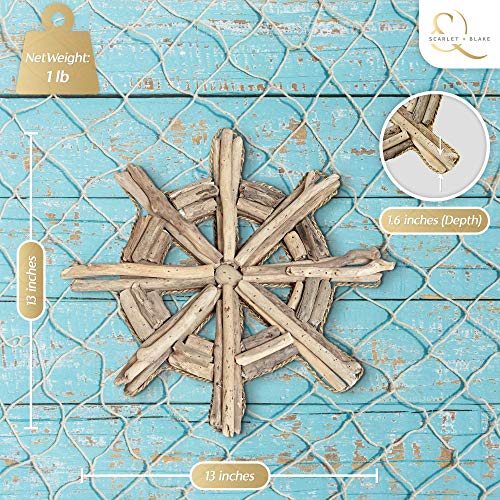 Ship Steering Wheel Wall Décor – Rustic Wooden Nautical Wheel Wall Art, Beach Themed Decoration for Bathroom, Bedroom or Kitchen. Coastal Home Décor Ocean Sea Lake Theme, Handmade Boat Wheel For Walls - Image 6