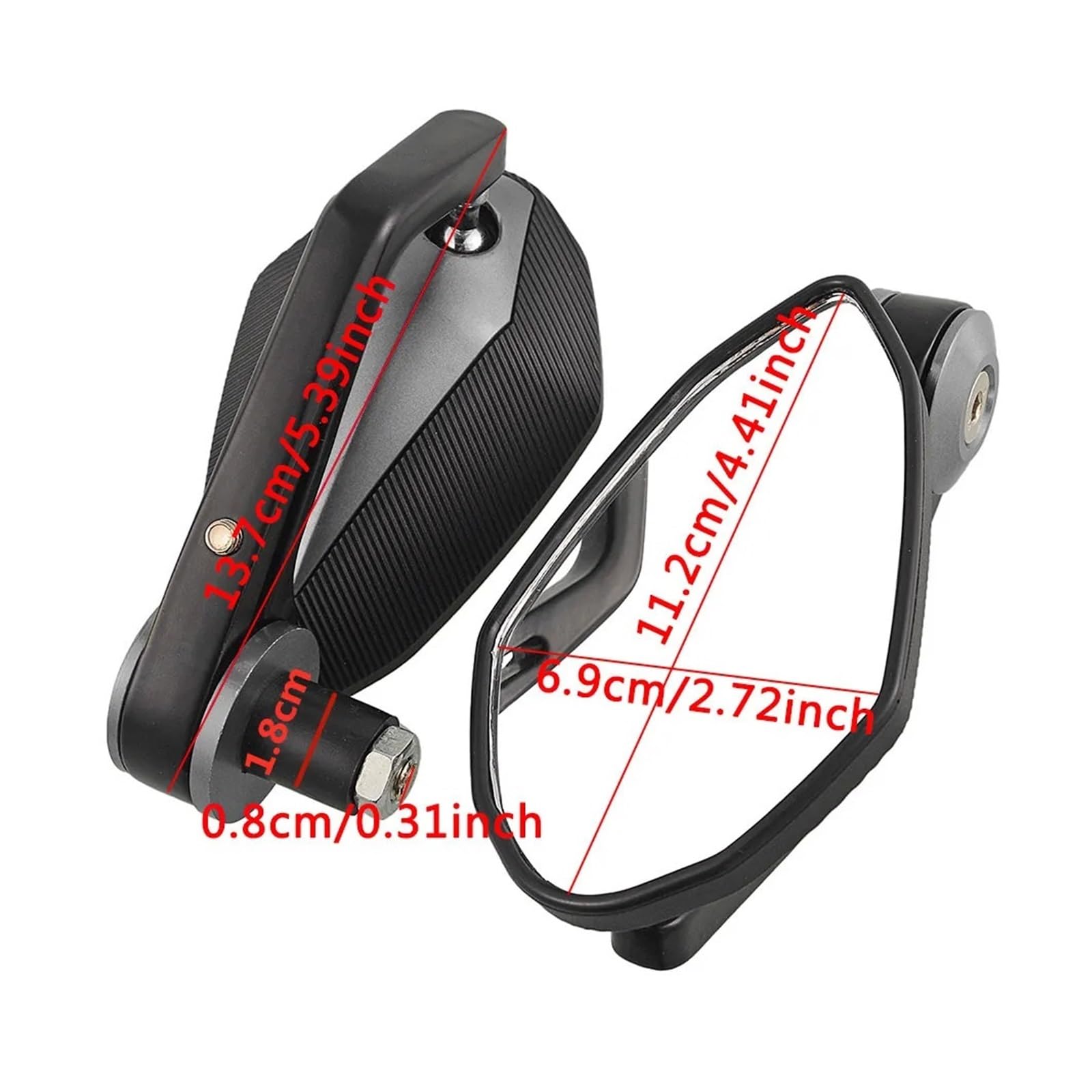 Specchietti Retrovisori Moto Area1 - Omologati, Universali Per Manubrio 7/8-22mm