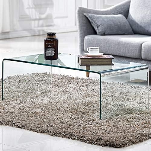 Premium Tempered Glass Coffee Table,Small Modern Clear Coffee Tab...