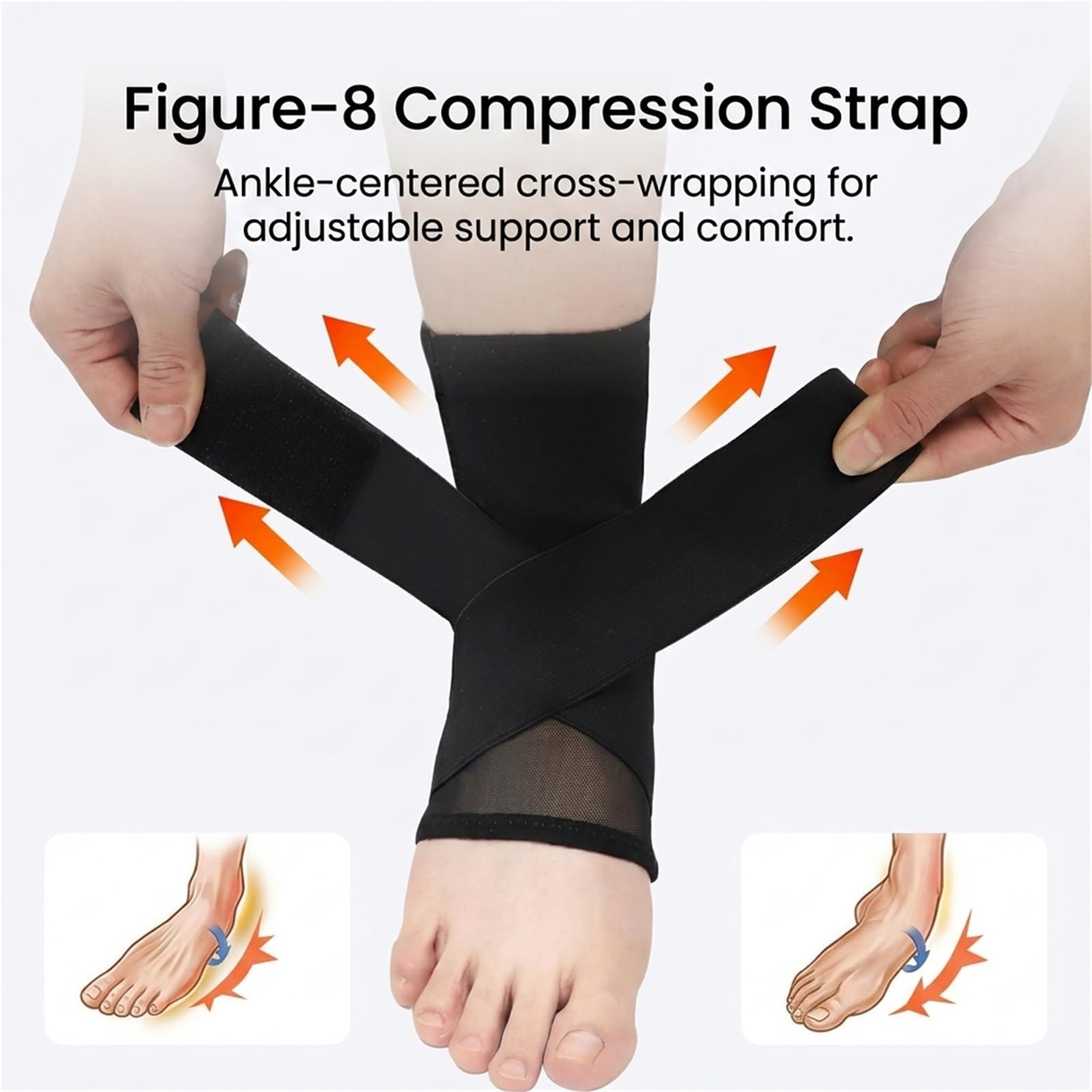 Generisch Verstellbare Sprunggelenkbandage - mit atmungsaktivem Stoff, für Sport und tägliches Gehen, Modell CJDW1212 (Grey L)