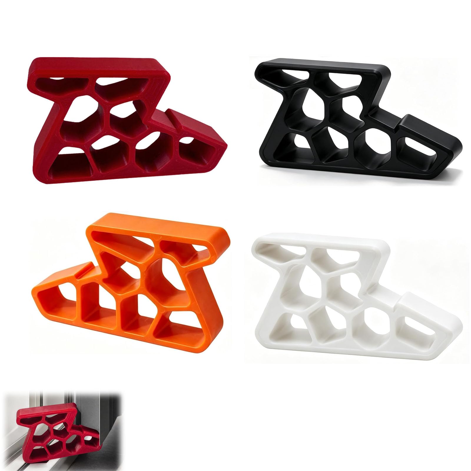 4PCS Secure Track Door Stop, Window Stopper Wedge Lock, Patio Door Stop，Mix