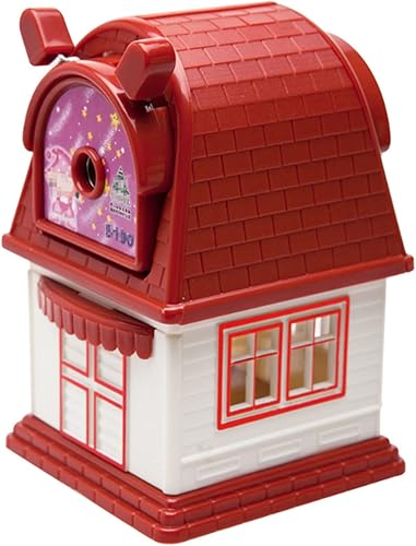 JITEM Sacapuntas House - Sacapuntas manual con manivela con bandeja para virutas, para la escuela, el hogar, la oficina, para niños y niñas, lápices