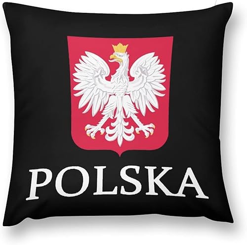 Miniatura 1 de Fundas de almohada patrióticas con diseño de bandera de Polska de 18 x 18 pulgadas, fundas de almohada cuadradas decorativas para sofá, cama, silla