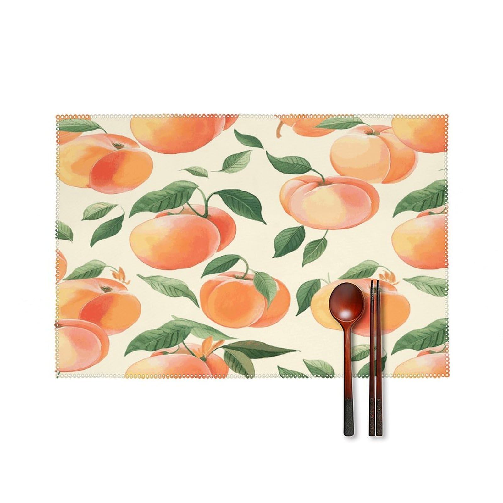 Fodpand Style Peach Placemats Set Of 4 Place Mats Table Mats