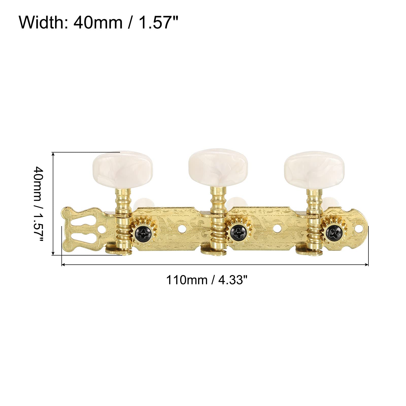 PATIKIL Acustica Classica Chitarra Macchina Testine Accordatura Tasti Pioli Corde Accordatori, bianco Bottoni, 1 Set