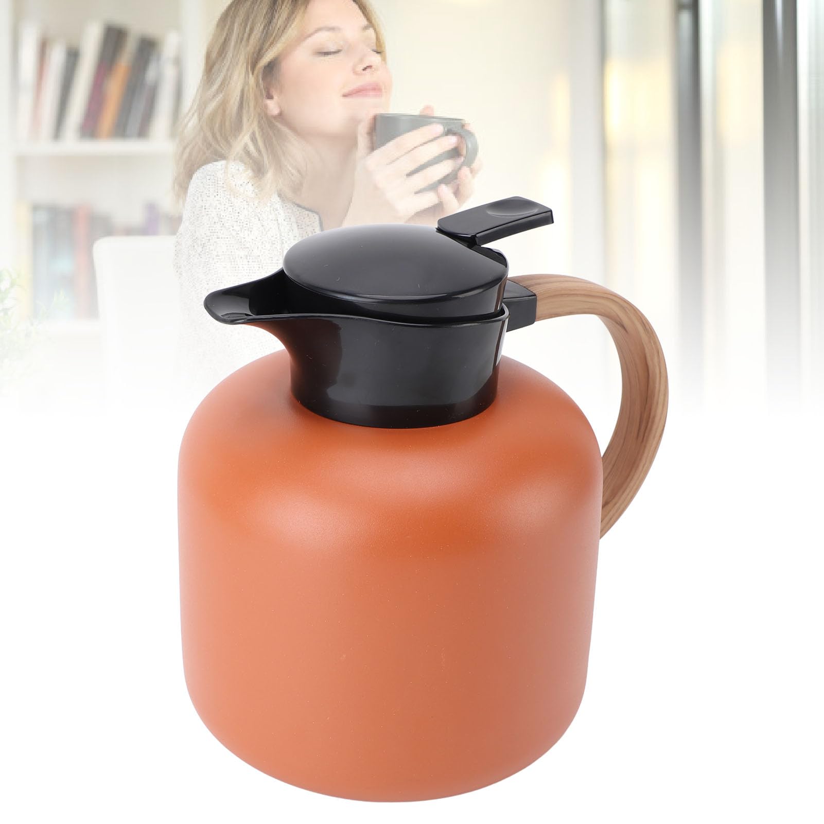 RIZGHWOY La Caraffa per caffè Sottovuoto a Doppia Parete Mantiene il Calore Fresco 24 Ore su 24 per Bevande Calde, Acciaio Inossidabile da 2 Litri